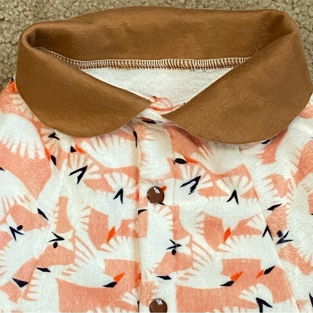 LovinPet Dog Soft Fleece Warm Winter Bird Print Pajama Jacket X-Large NWT